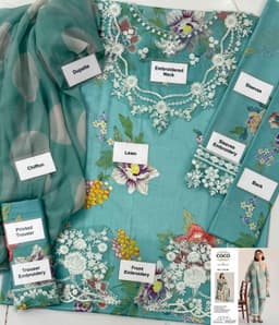 Thumbnail of Zara Shahjahan COCO Lawn Suit | Floral Printed 3-Piece with Chiffon Dupatta & Embroidery