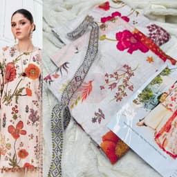 Thumbnail of Maria B. Printed Lawn Suit | 3-Piece Summer Collection with Lawn Dupatta & Patches on Sale