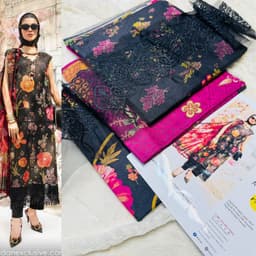 Thumbnail of Maria B. Printed Lawn Suit | 3-Piece Summer Collection with Lawn Dupatta & Patches on Sale