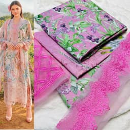 Thumbnail of Maria B. Printed Lawn Suit | 3-Piece Summer Collection with Lawn Dupatta & Patches on Sale