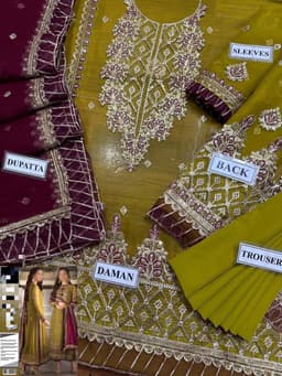 Thumbnail of Asim Jofa Summer Collection: Luxurious 3-Piece Embroidered Chiffon Party Wear