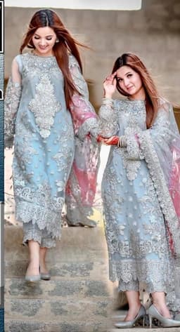 Thumbnail of LAAM 3-Piece Heavy Embroidered Organza Suit | Luxury Party Wear with Ready-to-Wear Dupatta