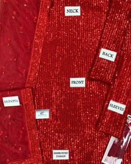 Thumbnail of Baroque 3-Piece Sequin Embroidered Chiffon Suit | Luxury Party Wear with Soft Net Dupatta