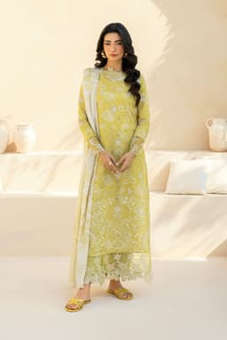 Thumbnail of IZNIK 3-Piece Chikankari Lawn Suit | Summer Collection with Printed Chiffon Dupatta & Emb Patches