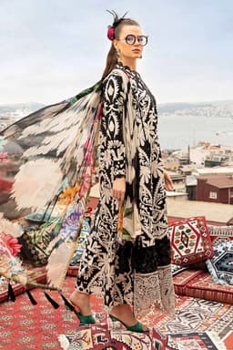 Thumbnail of MARIA B. 3-Piece Printed Lawn Suit | Summer Collection with Chiffon Dupatta & Emb Patches