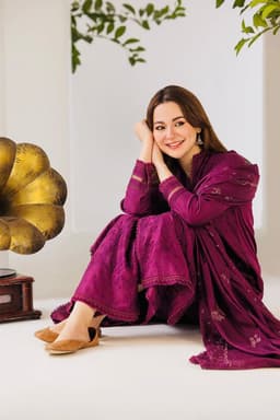 Thumbnail of Asim Johfa 3-Piece Embroidered Dhanak Suit | Winter Collection with Embroidered Shawl