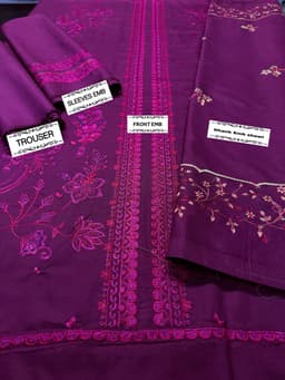 Thumbnail of Asim Johfa 3-Piece Embroidered Dhanak Suit | Winter Collection with Embroidered Shawl